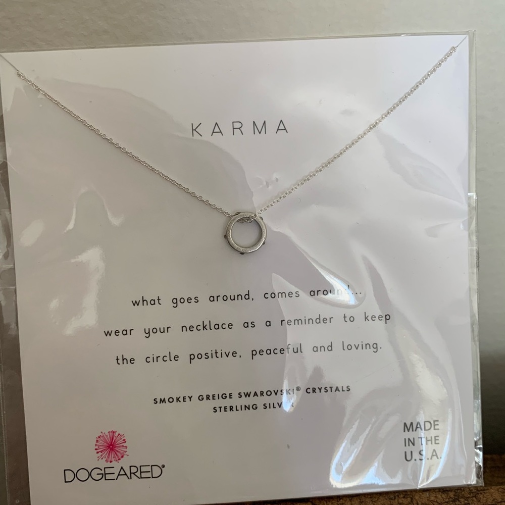 Sterling silver necklace with crystal circle pendant